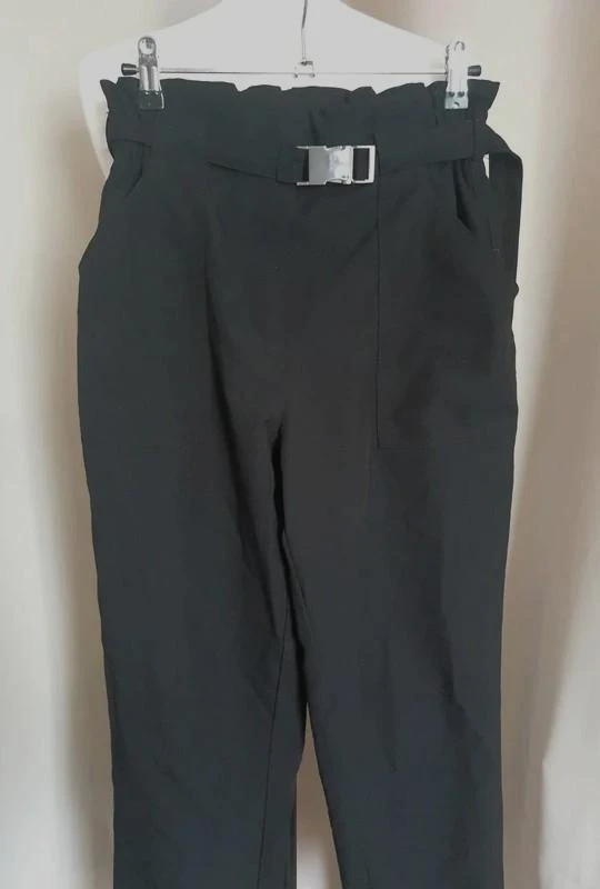 Pantalón de talle alto negro con cinturón integrado 36 - S – photo 3